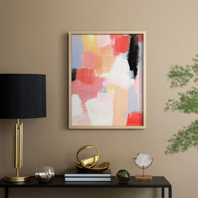 Aerial Scarlet I Framed Print - Solid Wood