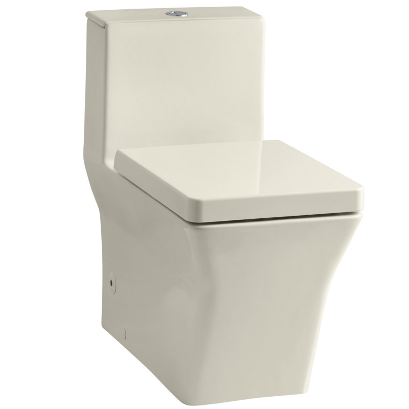 Reve Dual-Flush Elongated One-Piece Toilet (Seat Included), Almond