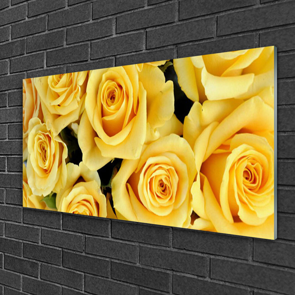 Glasbild Roses Floral