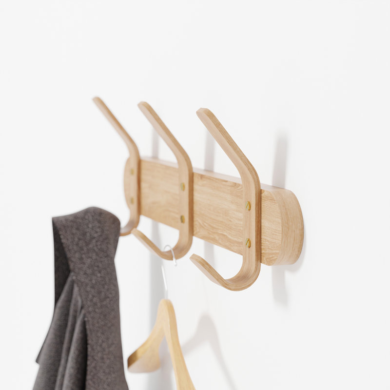 Cesc Solid Wood 3 - Hook Wall Mounted Coat Rack