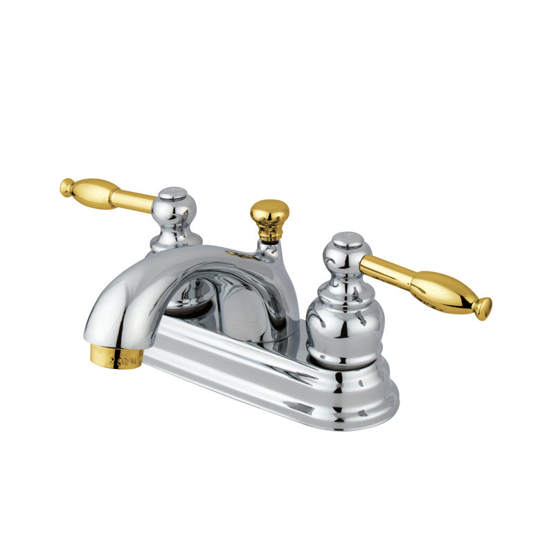 St. Regis Centerset Bathroom Faucet with Drain Assembly, Polished Chrome/Polished Brass