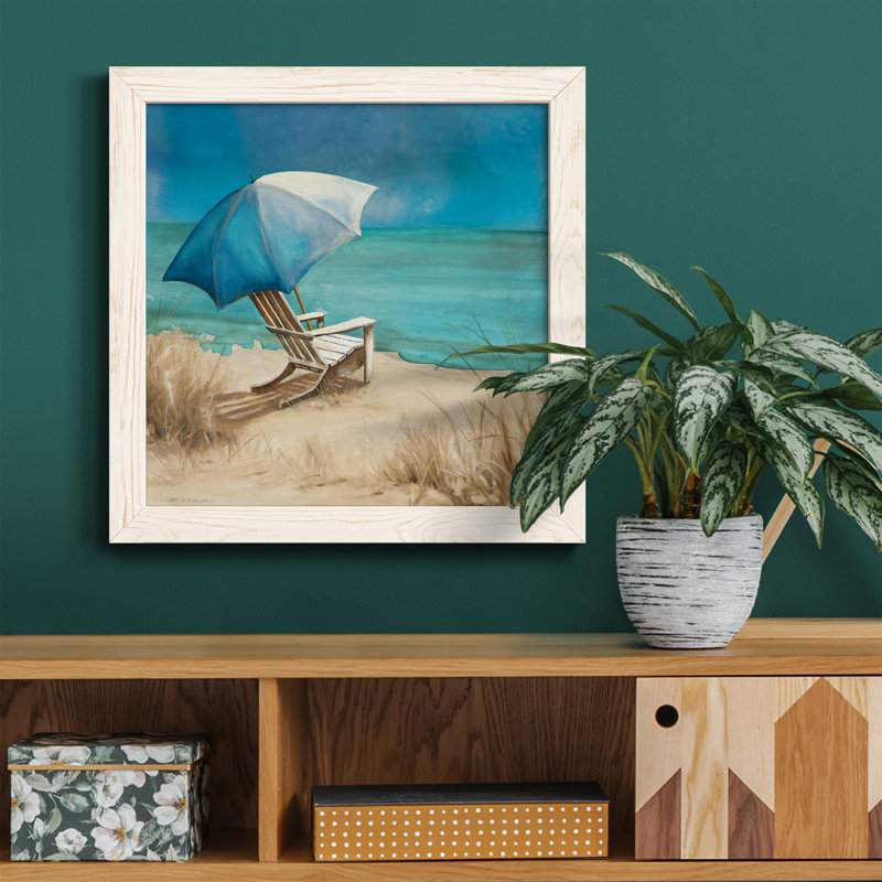 Delray Sandpiper II - peinture sur toile encadrée, H 31,5 po x l 31,5 po x P 1,5 po, Cadre blanc