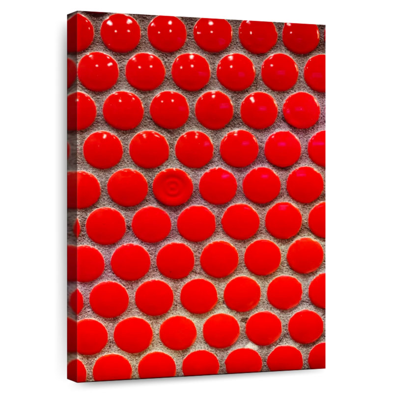 Avery Red Circle Tiles, 39" H x 26" W