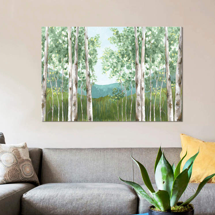 «Be derrière les montagnes» par Eva Watts - reproduction sur toile tendue, H 8 po x l 12 po x P 0,75 po, Toile tendue