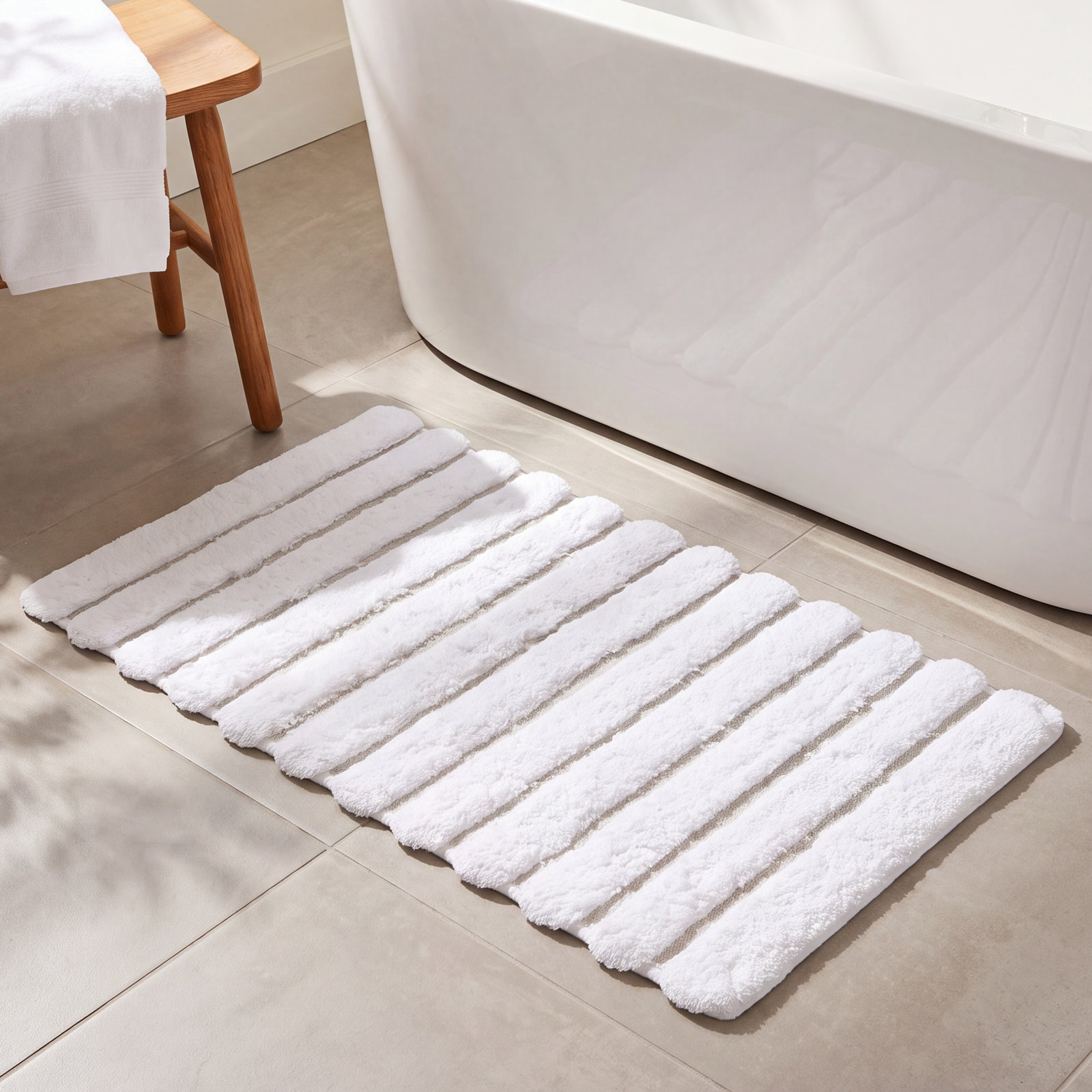 Petra Cotton Blend Non-Slip Bath Rug, 24'' W x 39'' L