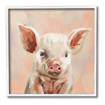 Traditional Piglet Painting Framed Giclee Art by Molly Mattin