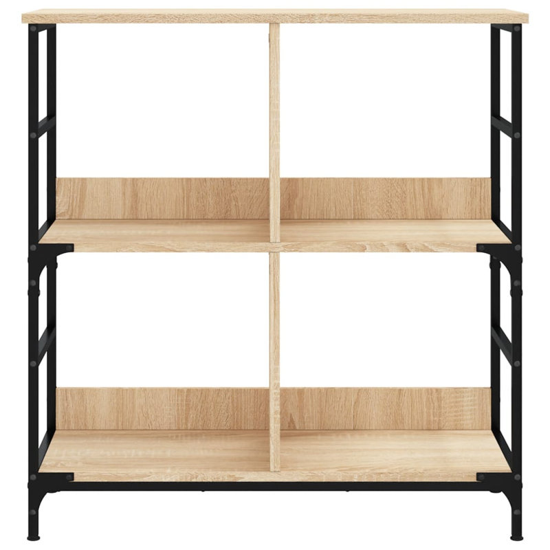 Morayma 82cm H x 78.5cm W Steel Etagere Bookcase, Sonoma Oak