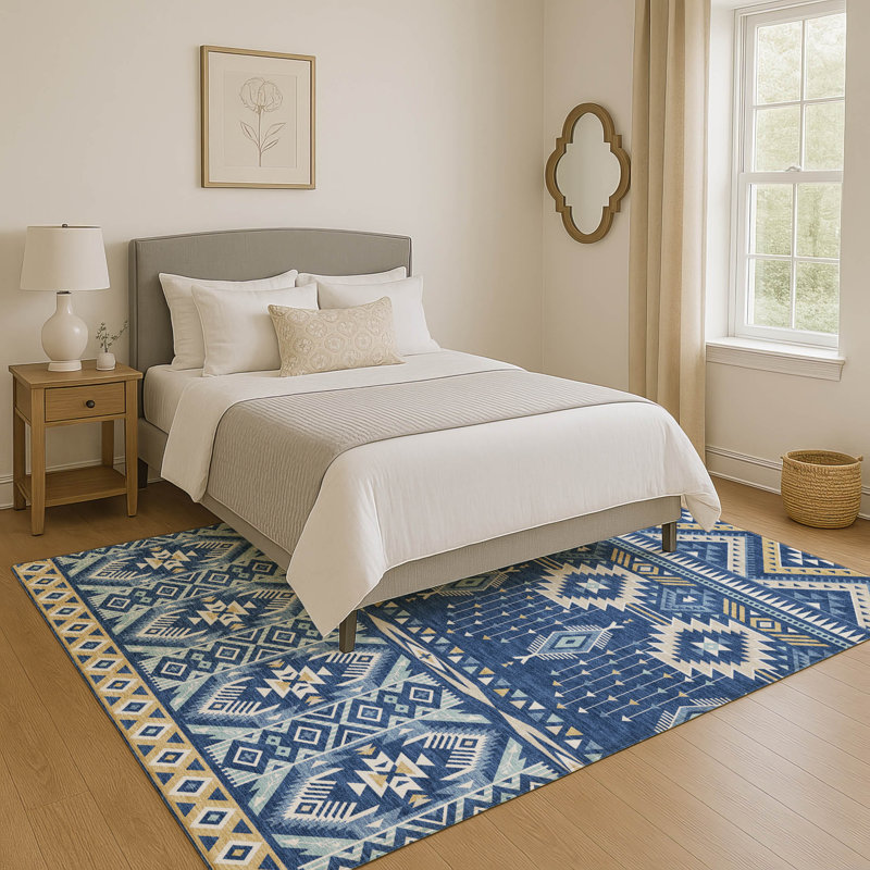 Tapis de qualité supérieure lavable à la machine Crestover AMF1851 Aztec, Rectangle 2 pi 6 po x 3 pi 10 po