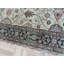 Tapis de zone de chemin de table beige/bleu 2 pi 8 po x 16 pi 1 po one-of-kind à la main noué la