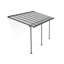 Palram - Canopia Sierra - Auvent de terrasse stationnaire en aluminium en polycarbonate de 7,5 pi de diamètre blanc ou gris transparent