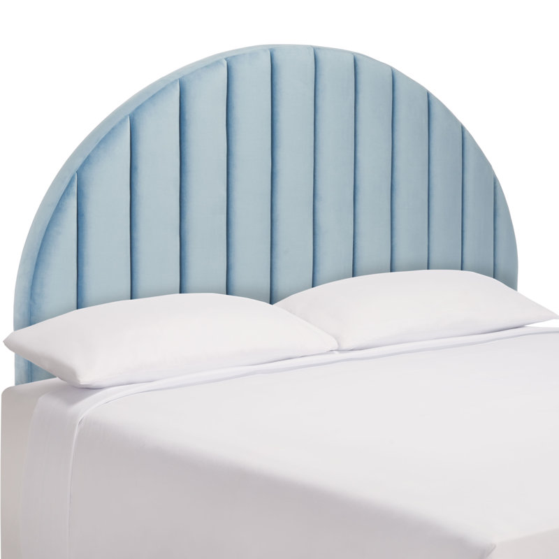 Culbert Upholstered Velvet Panel Headboard, Queen