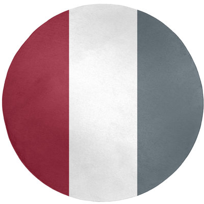 Tapis rouge/gris