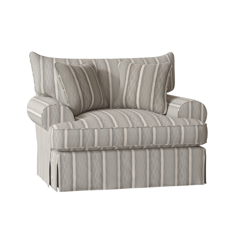 Chalkline Upholstered Armchair, Beachbum 21 Gray Stripe, Yes