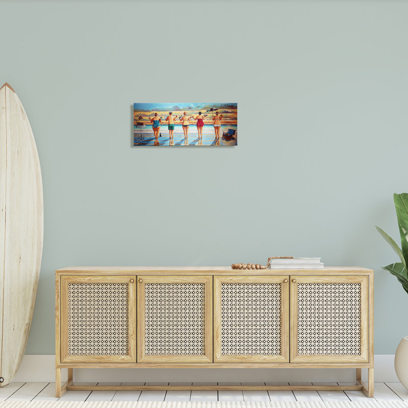 «Beach Friends Coastal Summer Fun», peinture sur toile tendue, H 10 po x l 24 po x P 1,5 po