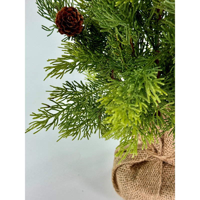 Artificial Table-Top Tree In Burlap 24In