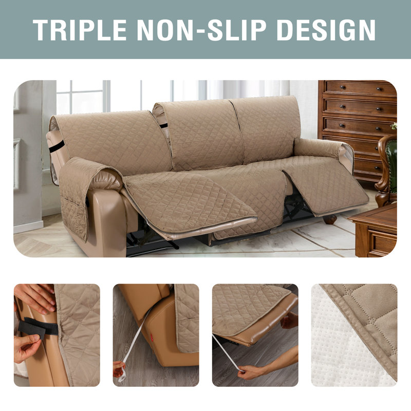 100% Waterproof Microfiber Fabric Slipcover Machine Washable, Khaki Microfiber