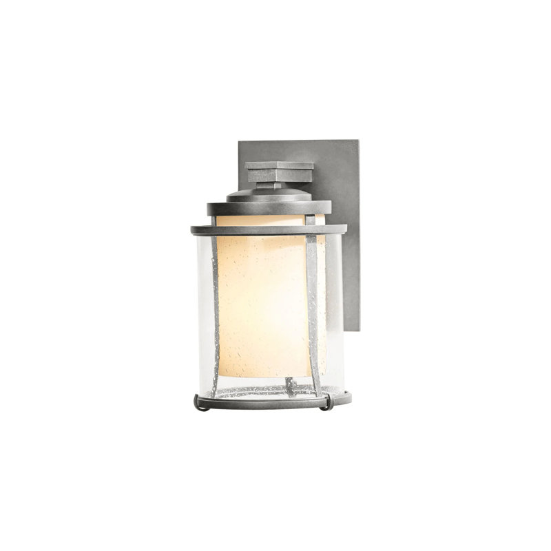 Meridian Outdoor Armed Sconce, Coastal Burnished Steel, 10.3" H x 6.3" W x 7.2" D