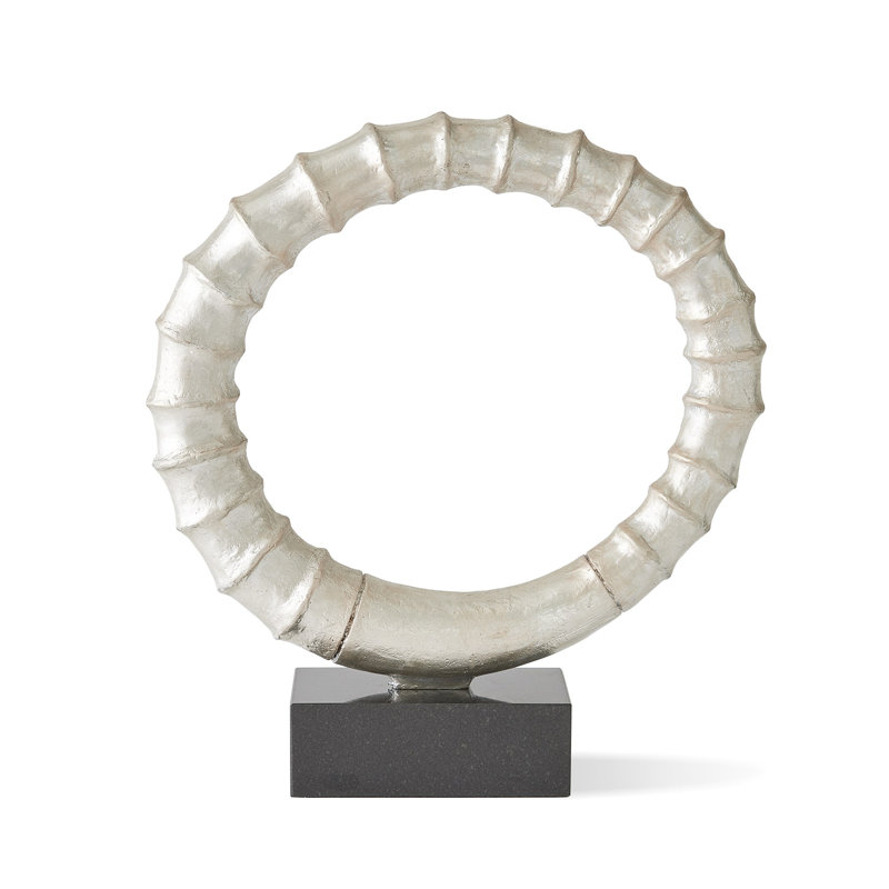 Infinity Horn Sculpture-Bronze, Black/Silver