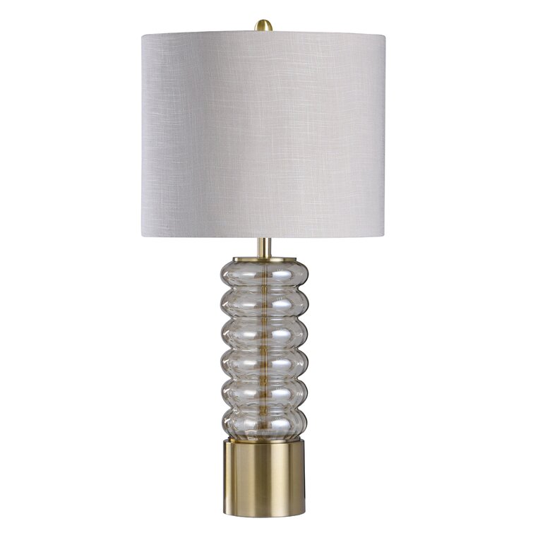 Quinn Grey and White Table Lamp + Reviews