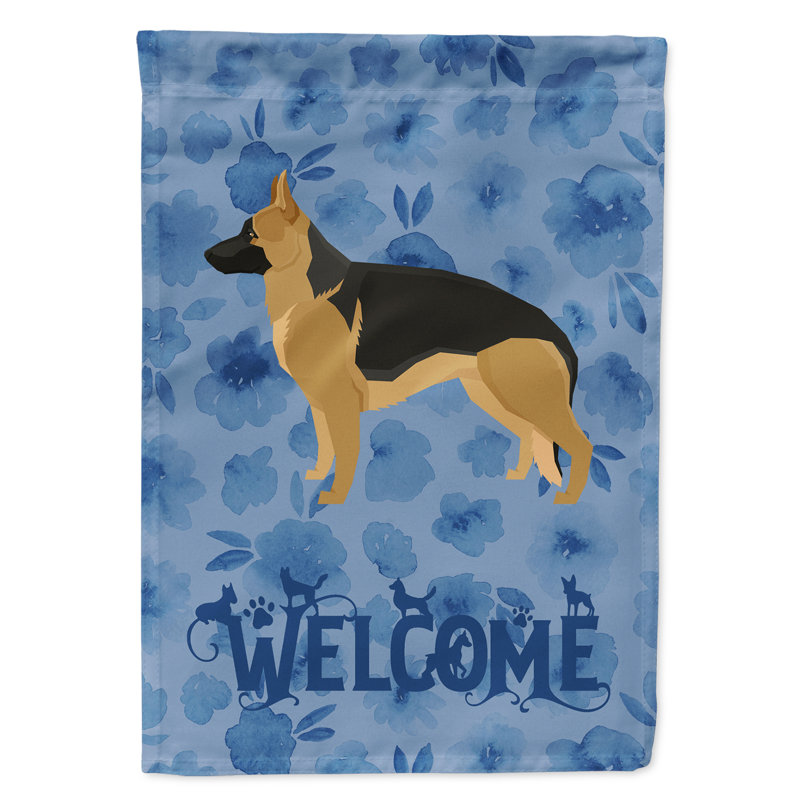 Caniche en polyester à 2 côtés 40 x 28 po standard welcome drapeau maison, Berger allemand 1