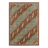 Rug & Kilim’S Scandinavian Style Rug In Green And Brown With Geometric Patterns