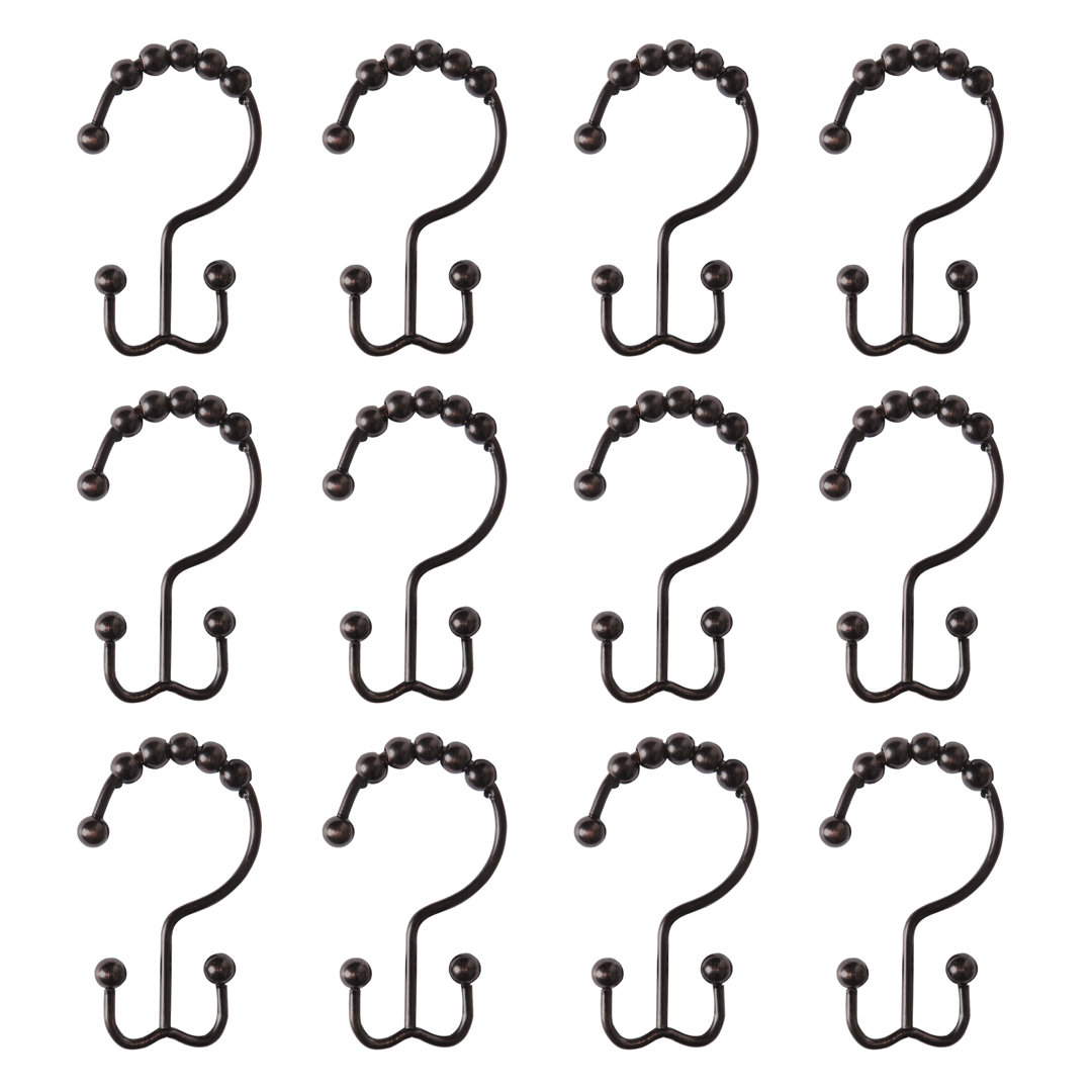 Metal Rust Resistant Shower Curtain Hook (Set of 12) Zenna Home Finish: Brass