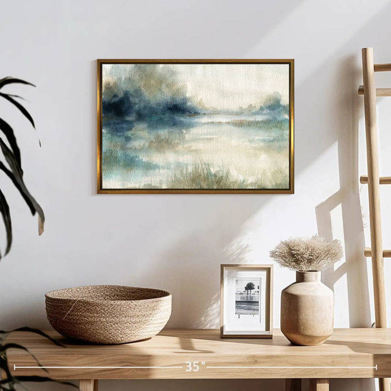 Still Still Waters II, Cadre flottant doré, 19 po x 13 po
