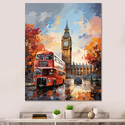 «Peach Red City London Popart», reproduction sur toile