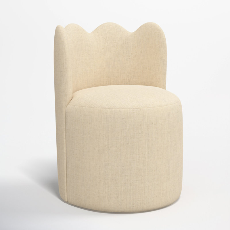 Wavy Back Dining Chair, Classic Linen Linen