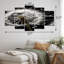 «White Black Dandelion Whispers II», ensemble d'impressions d'art mural en métal floral