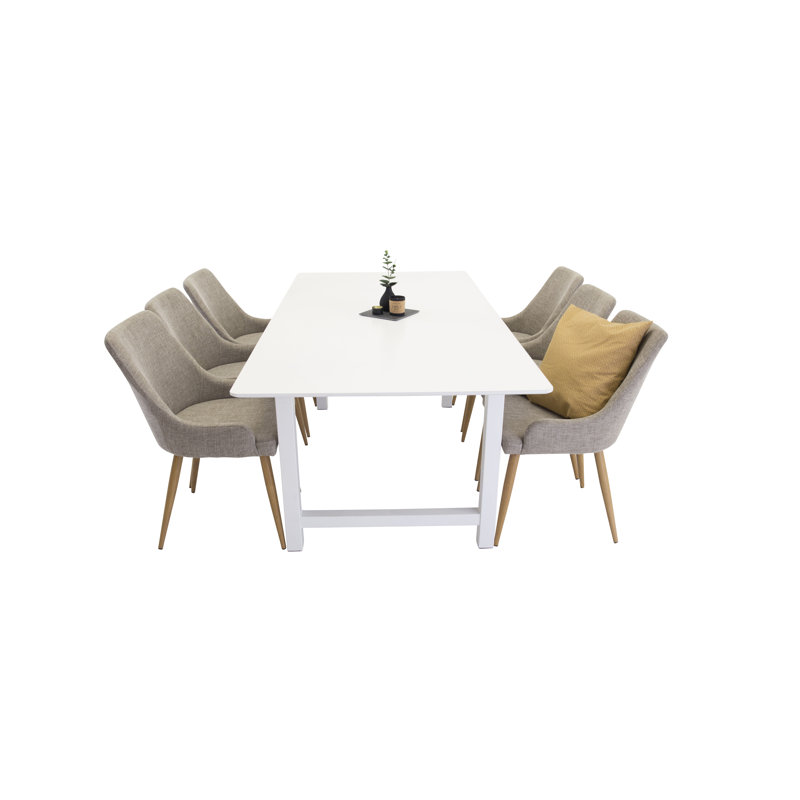 Capirano 6 - Person Dining Set, Light grey