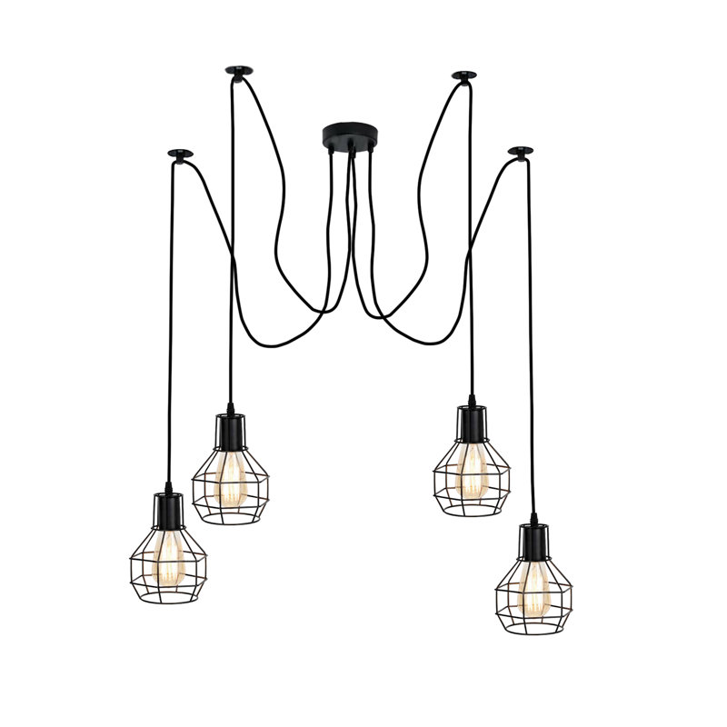 Corryn 4 - Light Cluster Pendant, Black