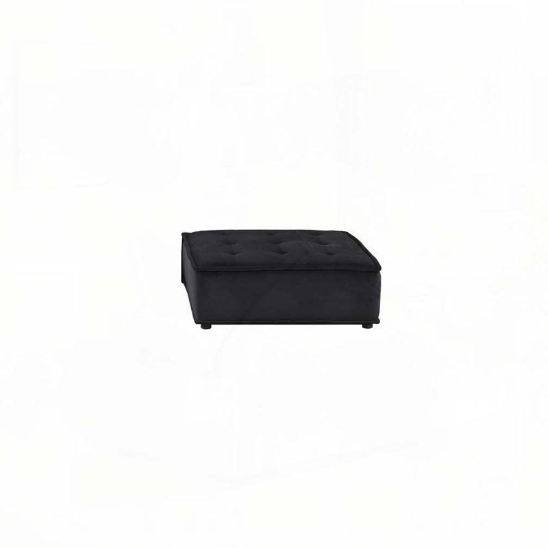 Ensemble de 2 chaises longues sans accoudoirs en velours noir Anna