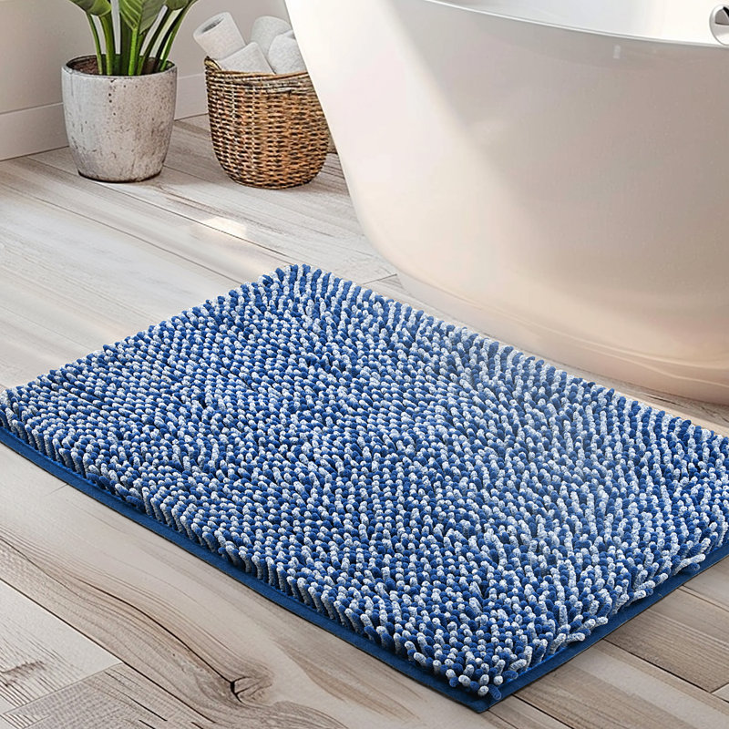 Tapis de salle de bain à poils longs en microfibre 32 po x 20 po