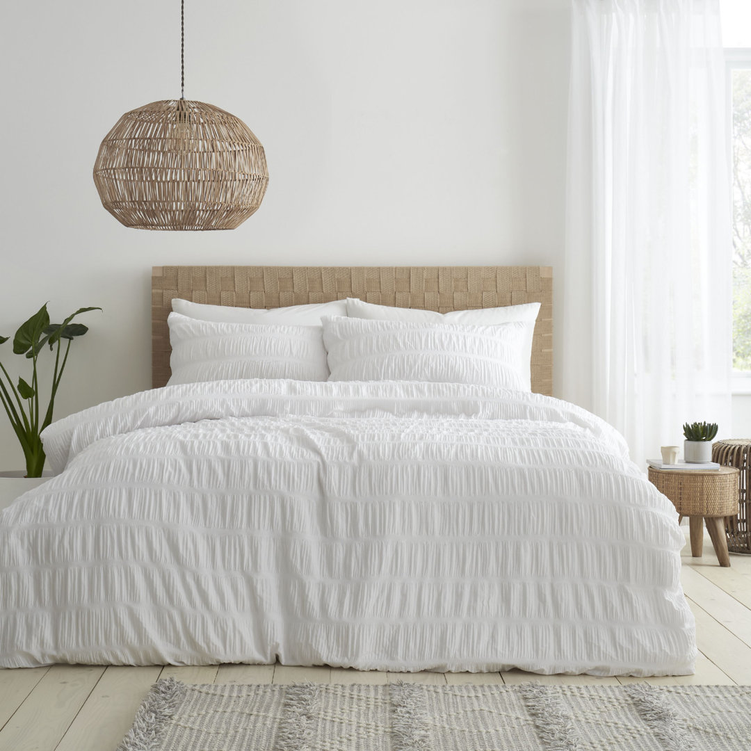 Seersucker Duvet Cover Set with Pillowcases