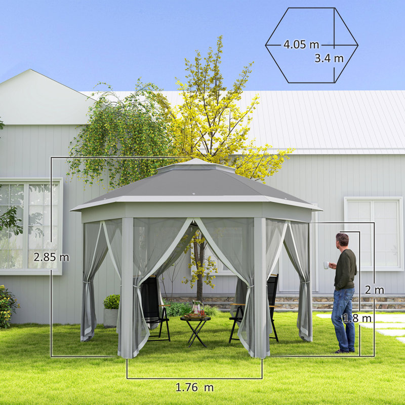 34 Ft. W x 28 Ft. D Metal Soft-Top Canopy