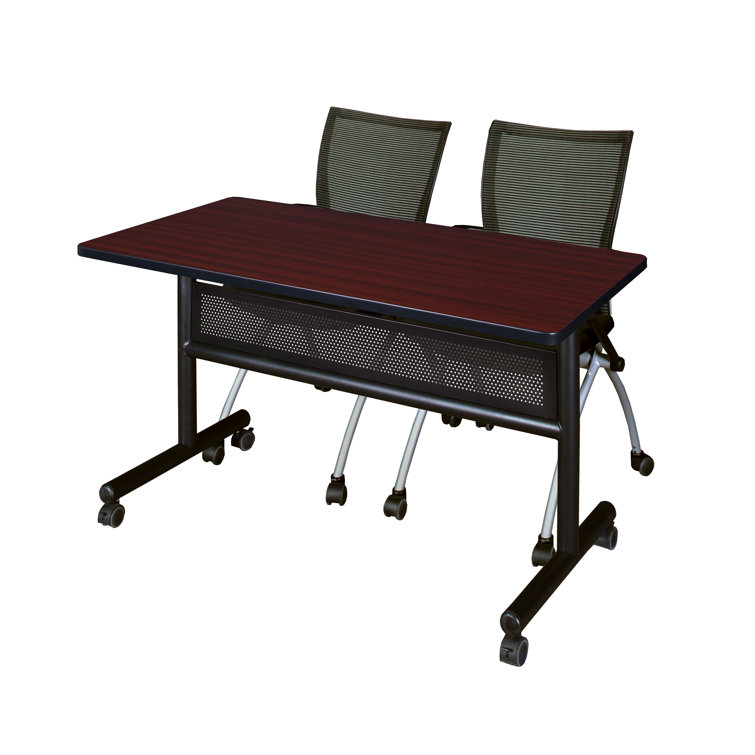 Nicklos Flip-Top Training Nesting Table with Modesty Panel