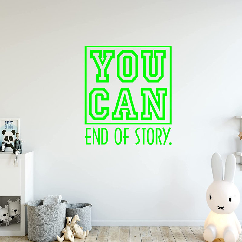 Text & Numbers Non-Wall Damaging Wall Decal, Lime Green, 17" H x 15" W