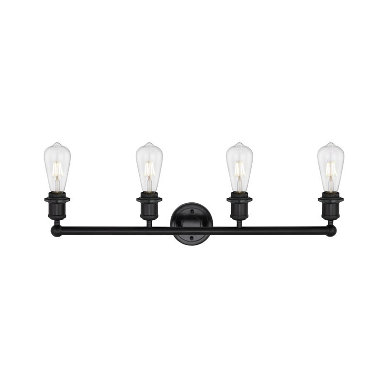 Éclairage pour meuble-lavabo 4 lumières 32,5 pouces Bolduc, Noir mat, Blanc mat