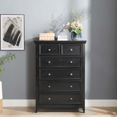 Modern 6-Drawer Dresser with Spacious Storage, Ideal for Organizing and Enhancing Farmhouse and Living Room Decor. by Lark Manor