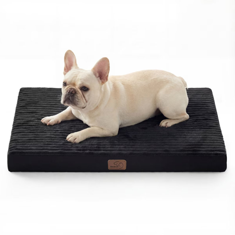 Lit pour chien ComfyFleece Cosy Crate, M (H 2,8 po x l 29 po x P 18 po), Noir
