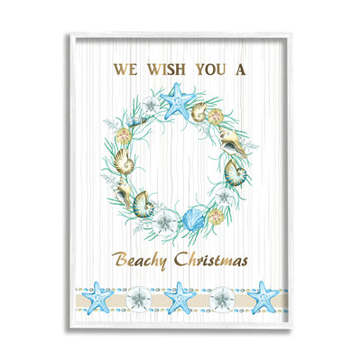 Beachy Christmas Sea Life Seashell Wreath