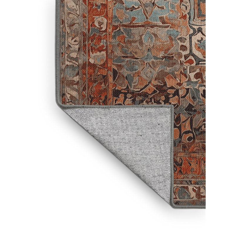 Machine Washable Brown Area Rug, Rectangle 8' x 12'