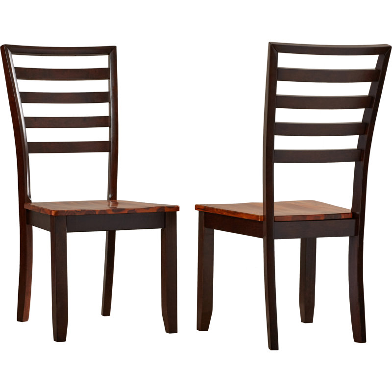 Chaise d'appoint en bois massif à dossier échelle Deshawndre