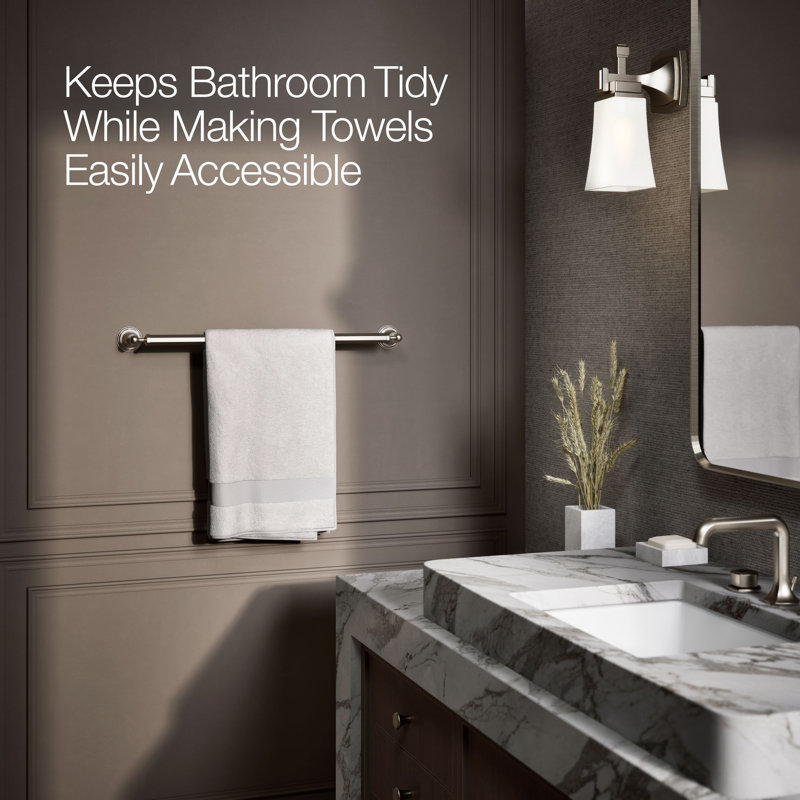 Pinstripe® 20.25" Wall Mounted Towel Bar, Vibrant Brushed Nickel, 24"W