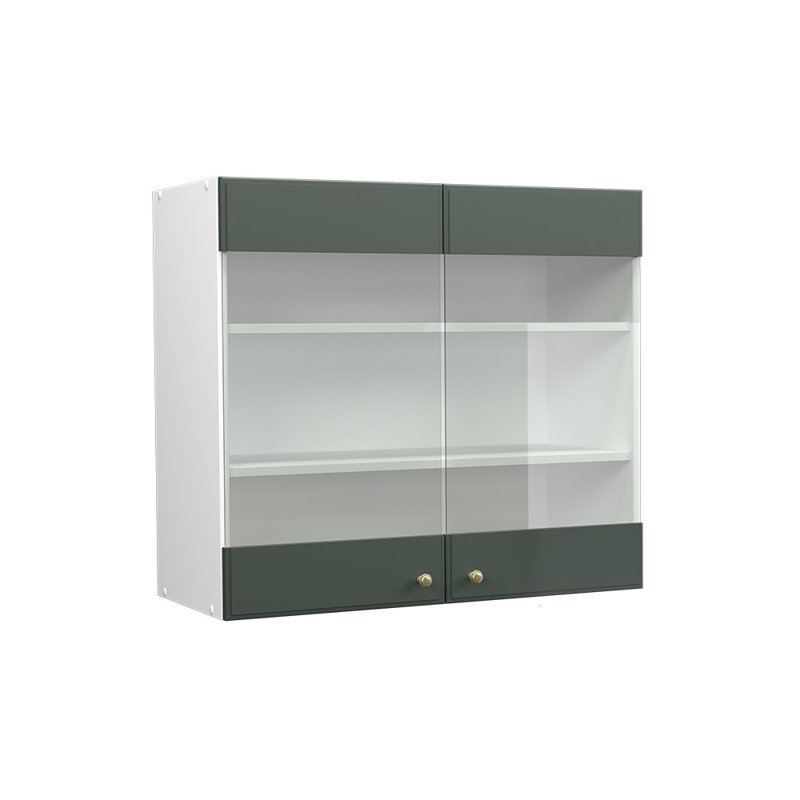Kaelyne Display Cabinet, White/Dark green