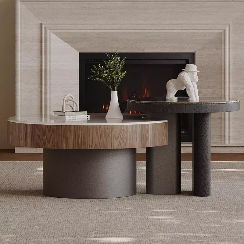 Table basse simple en marbre avec rangement