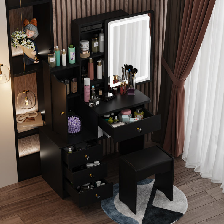 Dressing Table Dresser Internet Celebrity Ins Style Combination Smart  Full-length Mirror Dresser Integrated Cream Makeup Table - AliExpress