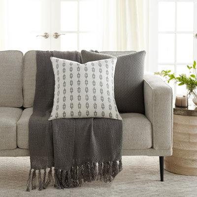 Basketweave Fringe Throw Blanket