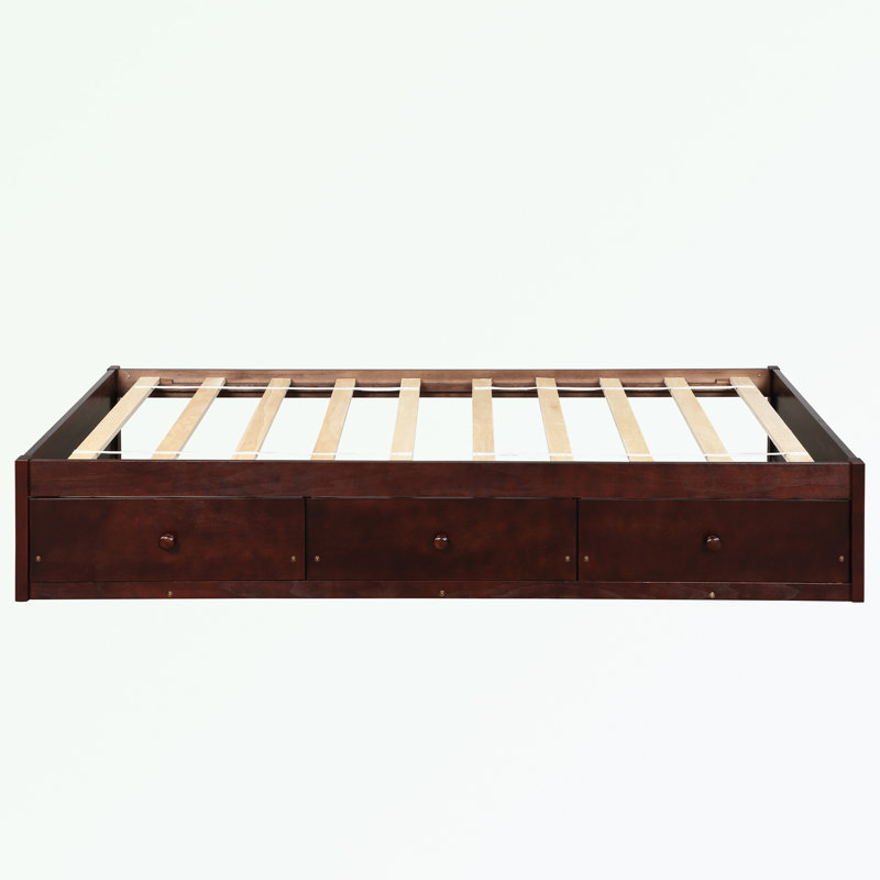 Kutsi 14.1" Solid Wood Platform Bed, Cherry